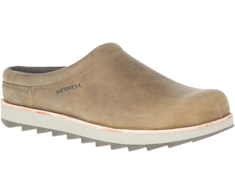 Merrell Slip Ons Męskie Brązowe - Juno Clog Skórzane - 057382-VGF